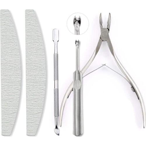 Stainless Steel Nail Horny Layer Removed Tool Nail File Dead Skin Fork Cuticle Pusher Scissors Nail Art Manicure Accessories