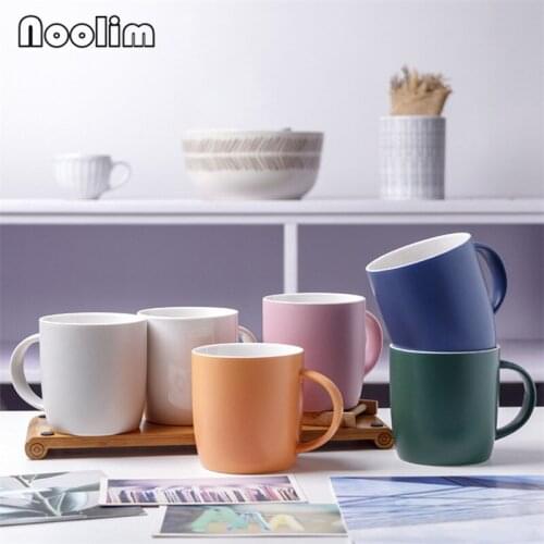 Nordic Matte Color Ceramic Coffee Juice Mug Office Teacups Simple Couple Water Cup Breakfast Milk Cup Tumbler Drinkware 350ML