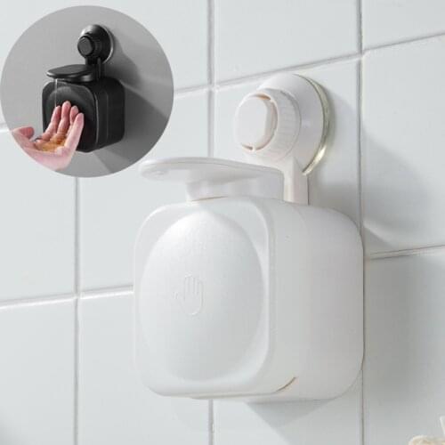KLX High Quality Bathroom Container Soap Dispenser Vacuum Strong Suction Cup Storage Organizer Box Kitchen Hand Sanitizer Bottle