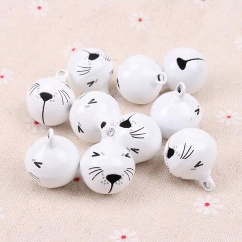 5pcs Jingle Bells Cute cat Ornament Metal Bell for Home Party Tree Pendant Decoration 27mm