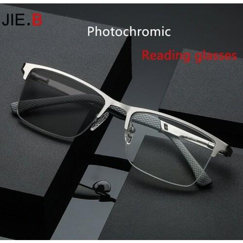Fashion Business Reading Glasses Men And Women Change Photochromic Reading Glasses Sunglasses Color Change With Diopter