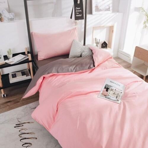 Fashion solid color cotton 3pcs bedding sets/bed set/bedclothes for kids/bed linen duvet cover bed sheet pillowcase
