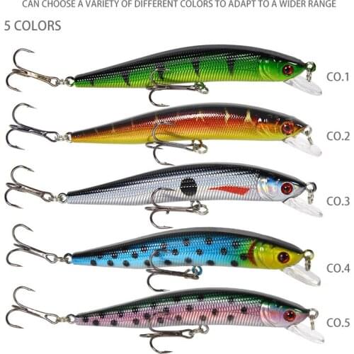 New model fishing lures hard bait dive 0.8-1.2m quality wobblers minnow 8g / 10cm professional quality lure set