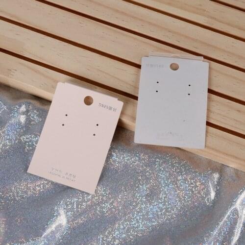 New July Jewelry 50pcs/lot 1.97x2.76"(5x7cm) Champagne Paper Sticker Earring Cards Plastic Hanging Ear Studs Packaging Card
