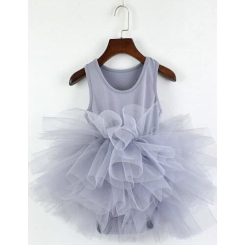 New Fashion Girl Dress Child Tutu Cute Baby Girl Lace Ballet Dress Child Tulle Sleeveless Tank Dress