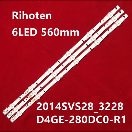 New Kit 3 PCS 6LED 560mm LED strip for Samsung UE28J4100AW UE28H4000 UE28J4100 D4GE-280DC0-R2 BN96-34140A LT28E310EX