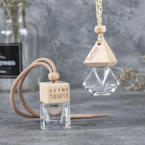 Beautiful Air Freshener Ornament Perfume Empty Bottle Pendant Essential Oils Auto Car Perfume Hanging Glass Bottle Car-styling