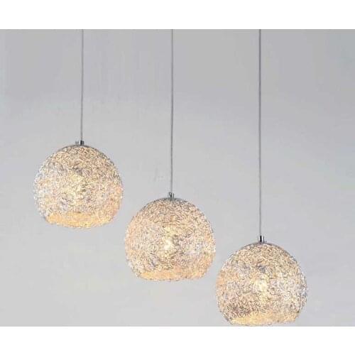 Modern Silver Aluminum Cup Stair Pendant Light Dining Room Restaurant Pendant Lamp Bar Counter Hallway Corridor Hanging Lighting