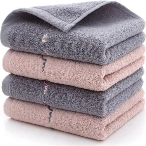 Water Absorption Pure Cotton Face Towel Rectangle No Fade Soft Towels Embroidered Letters Printed for Home Bathroom Toalla