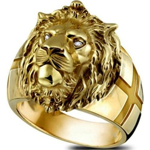 "The Latest Popular Gold Plated Mens Jewelry Accessories" "Lion King" "Avatar Ring Fashion Hip Hop Party Jewelry Size 7-13"
