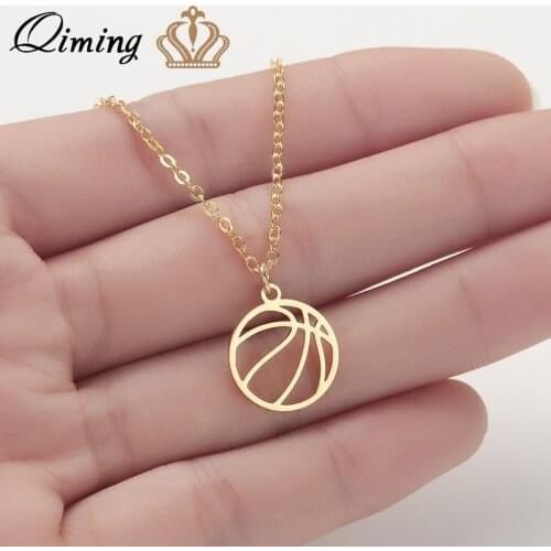 QIMING 2020 Sport Pendant Baseball Necklace Men Fan Gold Chain Sports Necklace For Women Best Gifts Dropship