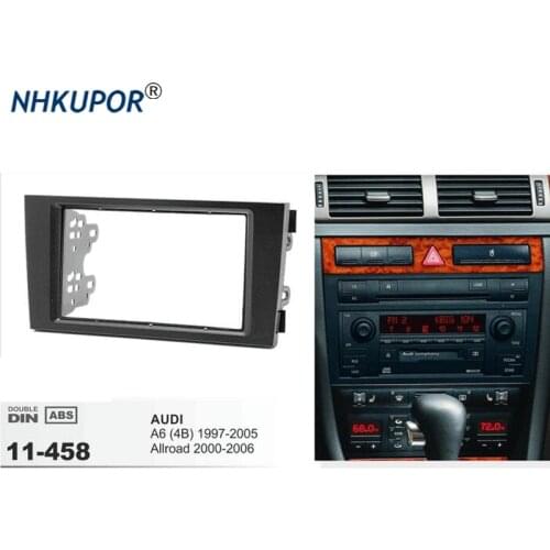 11-458 Car Fascia Frames for AUDI A6(4B) 1997-2005 Allroad 2000-2006 Stereo Fascia Dash CD Trim Installation Frame Kit Bezel