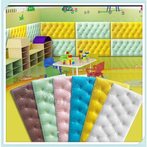Self Adhesive 3d Three-dimensional Wall Sticking To Bedside Anti-collision Soft Bag Wall Enclosure Cushion Waterproof Wall Panel