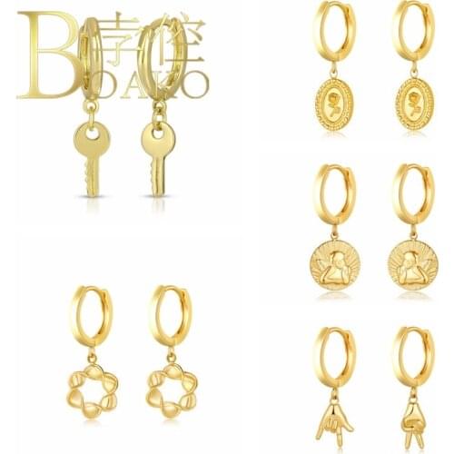 BOAKO 925 Sterling Silver Earrings For Women 2021 Gold Hoop Earrings Pendientes Brincos Aretes Fine Jewelry For Girls Party Gift