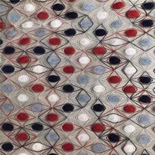 Mesh Bottom Circle Sequin Embroidered Fabric Womens and Childrens Clothing Skirt Wedding Dress Embroidery Fabrics