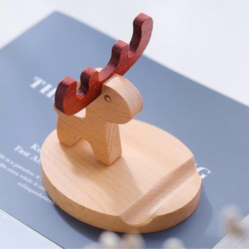 The fawn mobile base stents desktop accessories ju wood base creative custom cartoon wood