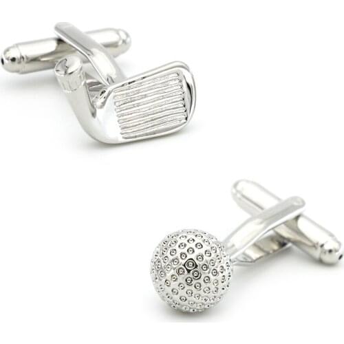 Mens Golf Club Cufflink Copper Material Silver Color A2009