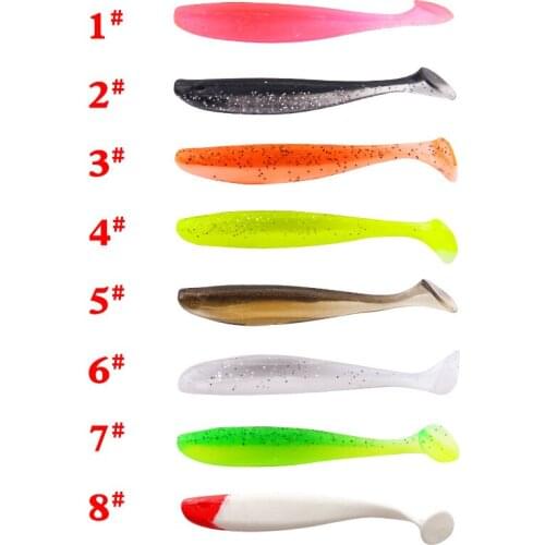 4 bags of smooth blast fishing two-color t-tail road sub-bait 3D fisheye soft bait for freshwater sea fishing bait