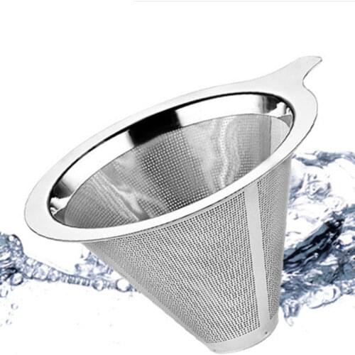 Funnel Cone Coffee Dripper Filter Coffee Filter Tea Strainer Stainless Steel Fashion High Quality Durable Practica