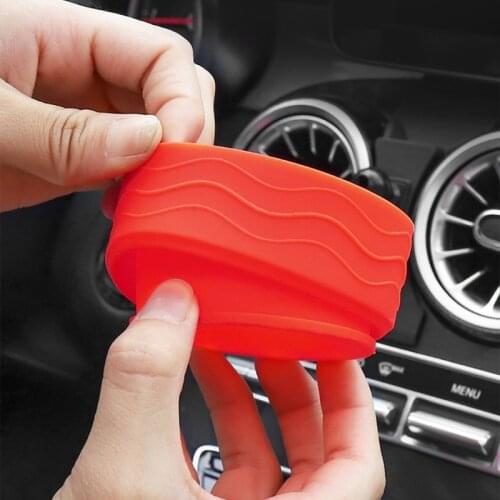 1 PC Hanging Trash Can Compact Folding Trash Can Silicone Collapsible Trash Can Car Hanging Trash Bin 3 Colors to Choose