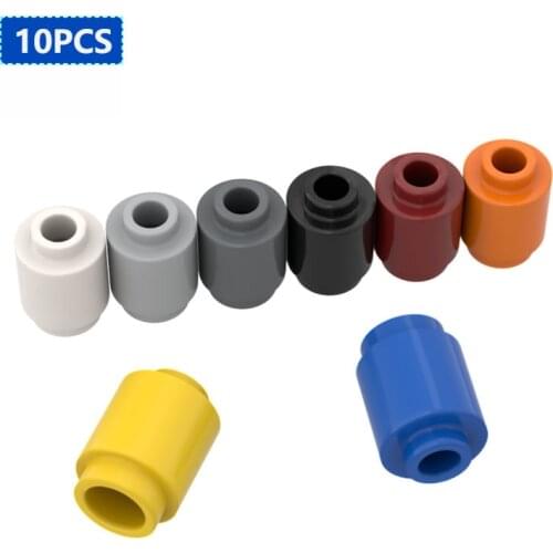 10Psc Bricks 3062 30068 Technical Brick 1x1 Round Open Stud Catch For Building Blocks Parts DIY Educational Tech Parts Toys