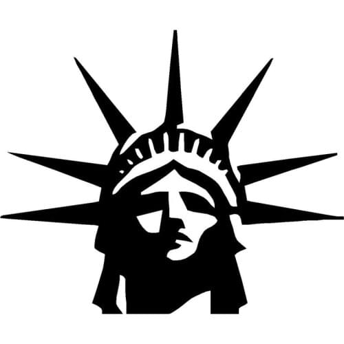11.4cm*9.5cm Liberty Head Creative Vinyl Car Sticker Motorcycle Decal Black/Silver S3-4869