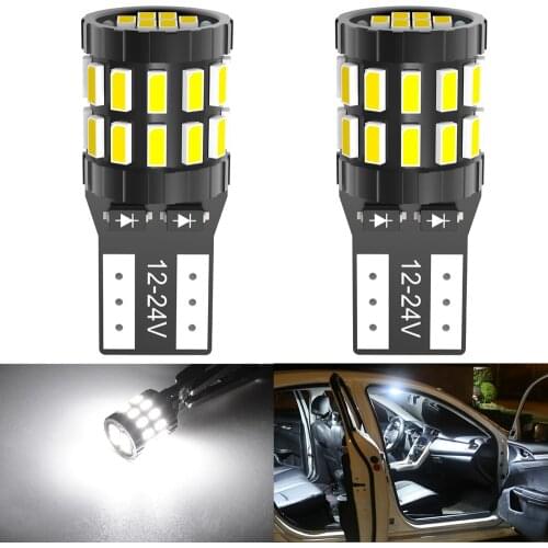 2pcs High Quality T10 W5W Super Bright 3014 LED Car Interior Reading Dome Light Marker Lamp 168 194 LED Auto Wedge Parking Bulbs