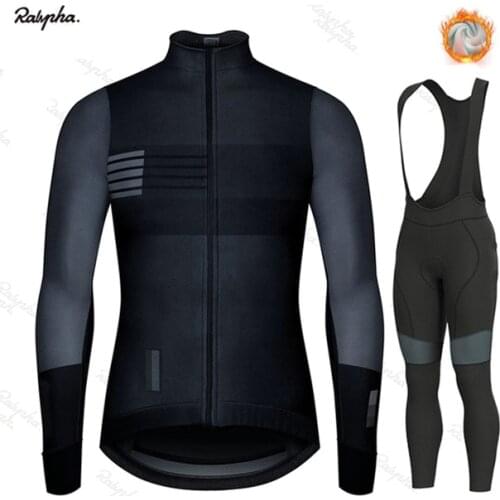 2021 Ralvpha Man Long Sleeve Cycling Clothing Cycling Set Winter Thermal Fleece Cycling Jersey Ropa Ciclismo Winter Jacket
