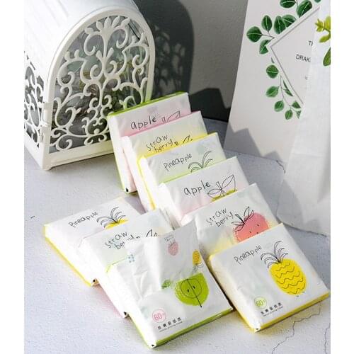 5 pcs Household printing paper-drawing portable small bag of cute napkins, tissues, handkerchiefs, toilet paper towels