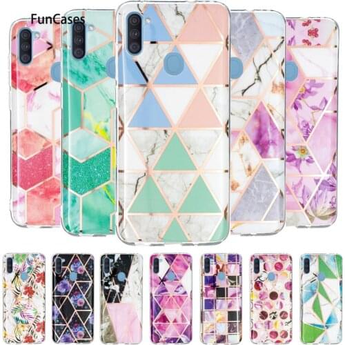 Purple Flower Phone Cases For hoesje Samsung A11 Capinha Back Covers Soft TPU Cases Luxury sFor Samsung Galaxy carcaso M11 glxy