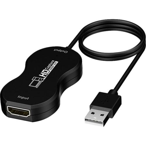 REXLIS HDMI-Compatible Adapter Cable Video Capture Card Live Streaming Recorder Driveless 1080P Plug And Play