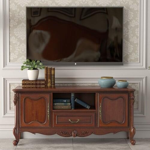 American Retro Solid Wood Floor Cabinet Simple European Style Bedroom Small Apartment Multifunctional Modern Tv Stand