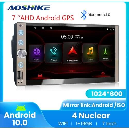 AOSHIKE 2 Din Android 10.0 Car Radio GPS Navigation 7" Universal Multimedia Player Auto Audio For Toyota Nissan Hyundai Lada