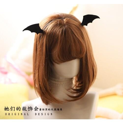 Gothic Diablo Soft Sister Style Headwear Lolita Girl Hair Clip Batwing KC Hair Hoop Skull Hat Headdress Handwork All-match Cute