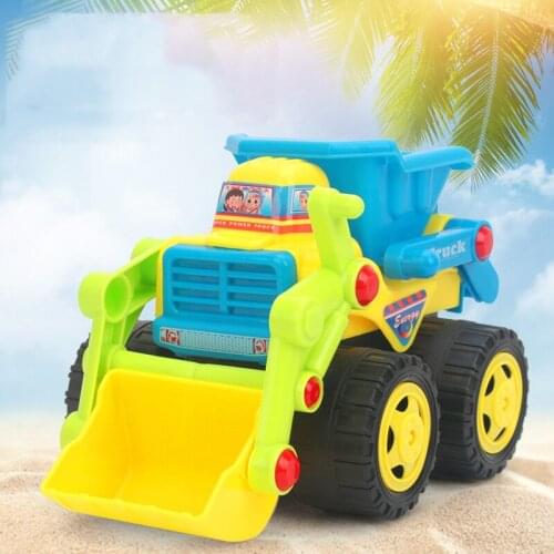 Creative Small Mini Inertia Engineering Truck Bulldozer Toy Model Childrens Fun Beach Play Sand Toy Project Mining Car