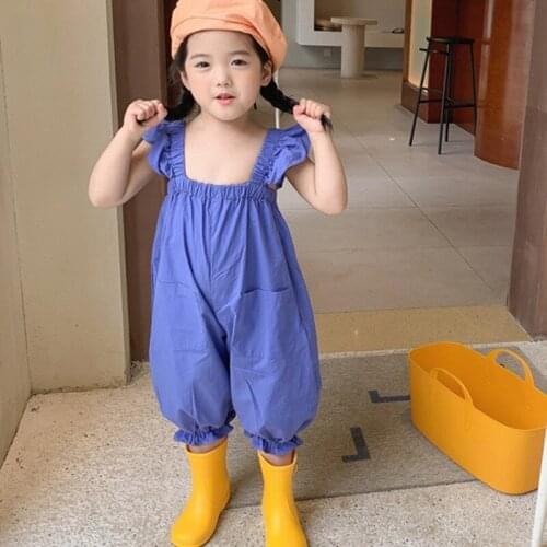 Summer Childrens Jumpsuit Summer Girl Casual Clothes Kids Sweet Lace Pants Childrens Pants