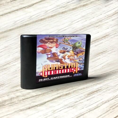 Gunstar Heroes - EUR Label Flashkit MD Electroless Gold PCB Card for Sega Genesis Megadrive Video Game Console