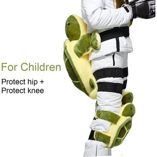 Adult Kids Outdoor Skiing Skating Snowboarding Sports Knee Hip Protective Ski Gear Children Knee Pads Hip Pads Cute Turtle Shape