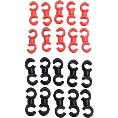 10pcs Cycling MTB Road Bike Handcuffs Shape Clip Housing Hose Guide for Bicycle Brake Cable/Derailleur Line Case Rotatable Clasp