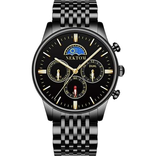 NEKTOM 8193 Luxus Quarzuhr Männer uhr Business Edelstahl Armbanduhr Business Männlichen Mode Uhr Uhren