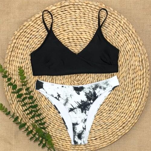 Sexy Tie-dye Bikini 2021 Solid Navy Gradient Push Up Padded Swimsuit Brazilian Bathers Bathing Sui Thong Swimwear Trajes De Bano