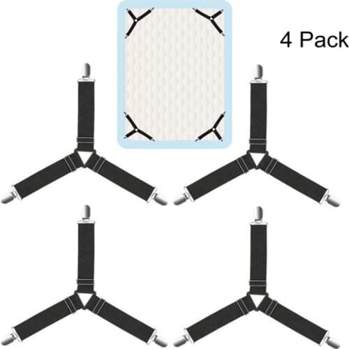 BedSheet 4Pcs/set Elastic Bed Sheet Strong Clip Grippers Bed Sheet Adjustable Bed Sheet Clip Bed sheet Belt Fastener Mattress