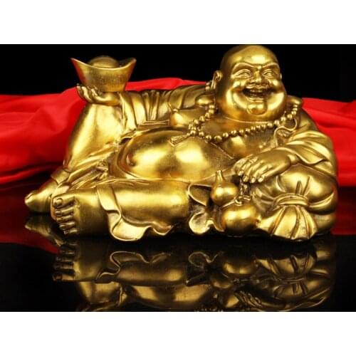 Feng Shui Happy laughing Figurine Buddha Statue, Bonze,Bring Luck and Happiness to Your Home