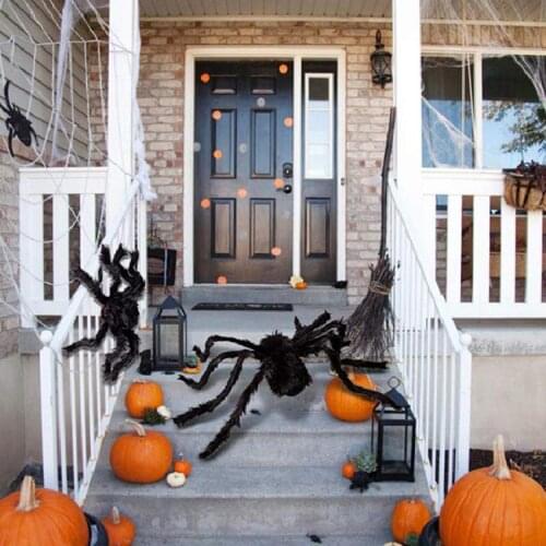 30cm/50cm/75cm/90cm/125cm/150cm/200cm Spider & Cobweb Halloween Decoration Haunted House Props Indoor & Outdoor Giant Decoration