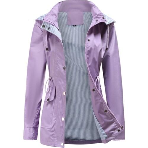 Windbreaker Jacket Women 2021 New Spring Autumn Clothes Fashion Zipper Pockets Trench Coat Female Casual Waterproof Outerwear