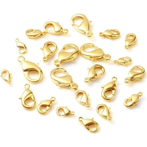 5 PCs Lobster Clasp Copper Findings Gold Filled Clasp Hooks for Diy Necklace & Bracelet Chain Making Jewelry Accessories