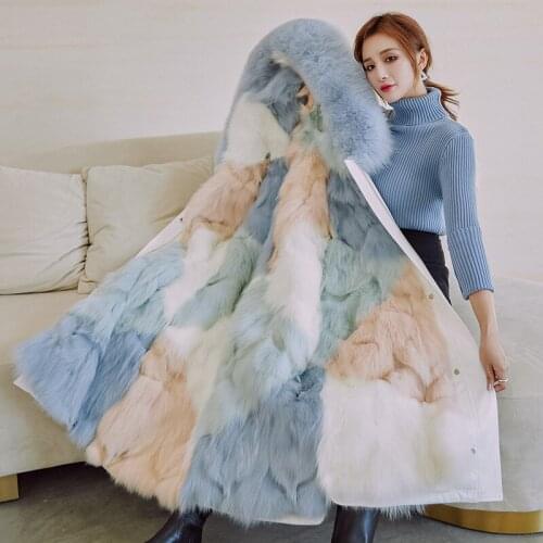 Real Fur Coat Winter Jacket Women Long Parka with Real Fur Hood 2020 New INS Removeable Natural Fox Fur Liner Warm Streetwear
