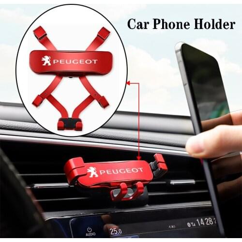 1Pcs Zinc Alloy Gravity Car Mount Mobile Phone Holder For Peugeot 206 207 208 301 2008 307 308 406 407 408 508 607 3008 5008 107