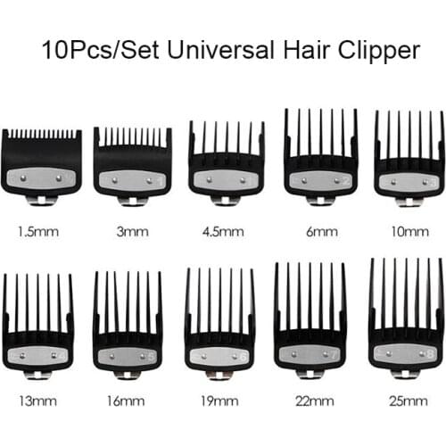 10Pcs/Set Universal Hair Clipper 1.5/3/4.5/6/10/13/16/19/22/25mm Limit Combs Electric Clipper Positioning Comb Replacement Tools