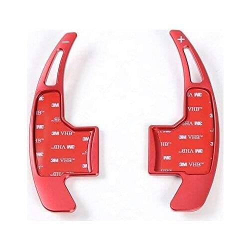 2 pieces aliminum alloy for Mustang LHD 2015-2018 compatible steering wheel shift paddle extension red